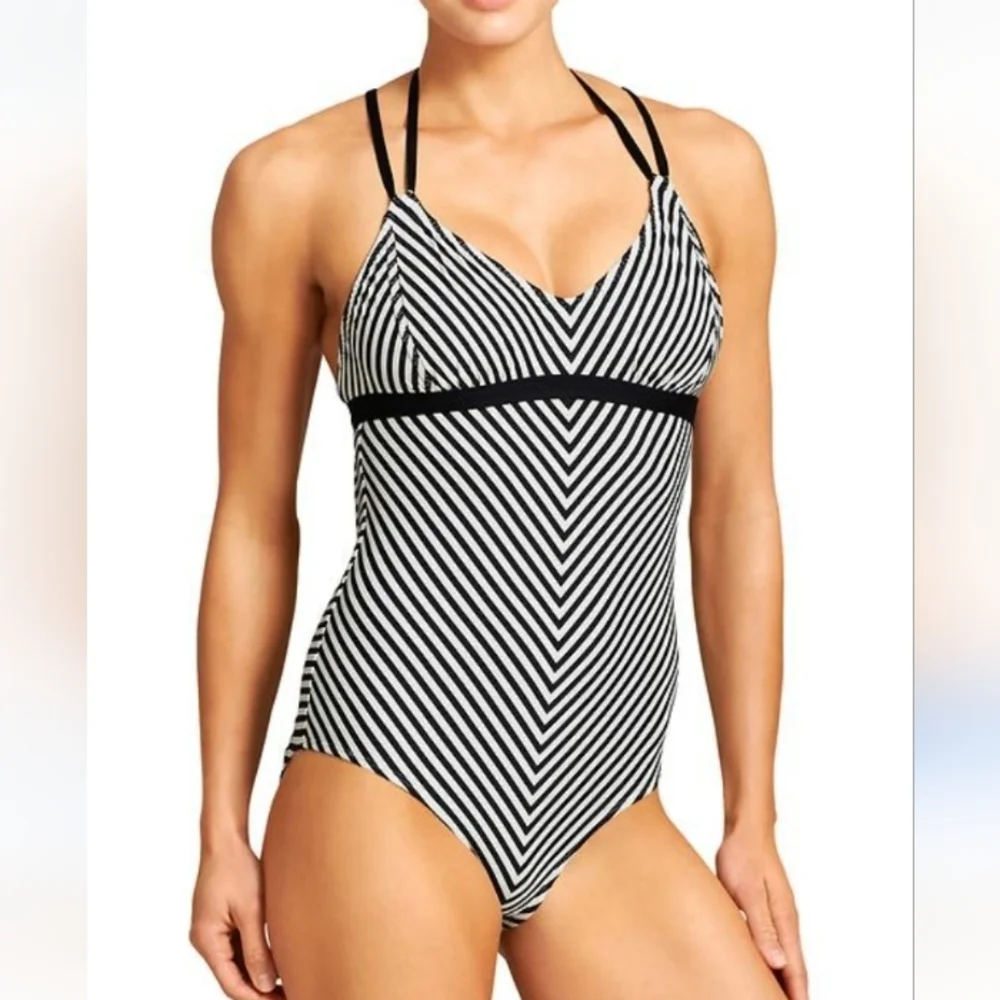 Athleta Avila Striped One-Piece Swimsuit